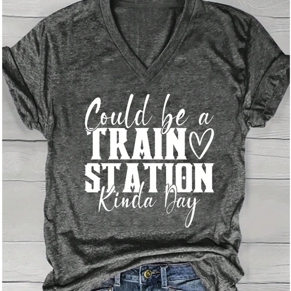 Navy Graphic Tee with White Print - Picture 2 of 2